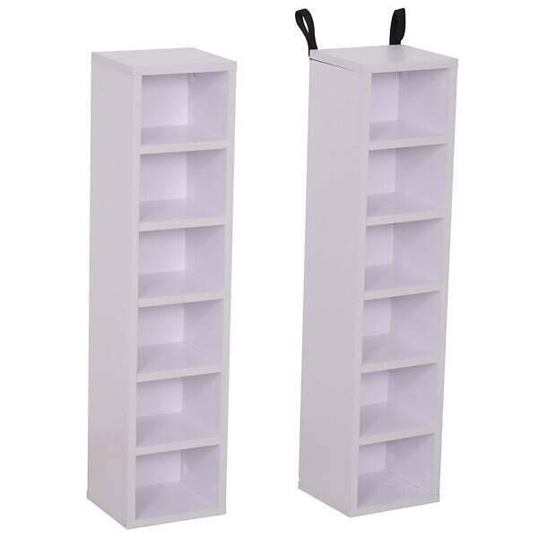 Bricorama Lot de 2 étagères colonnes armoire de rangement cd-dvd 6 + 6 compartiments dim. 21l x 19l x 88h cm capacité max. 204 cd blanc offre