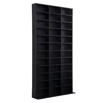 Bricorama Étagère rangement cd/dvd meuble de rangement pour 1116 cds 33 compartiments réglables en hauteur 102 x 24 x 195 cm noir offre
