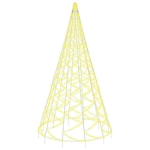 Bricorama Vidaxl sapin de noël sur mât de drapeau 1400 led blanc chaud 500 cm offre