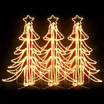 Bricorama Vidaxl arbres de noël pliables avec led 3 pcs blanc chaud 87x87x93 cm offre