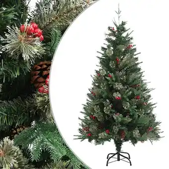 Bricomarché Vidaxl sapin de noël avec pommes de pin vert 150 cm pvc et pe offre