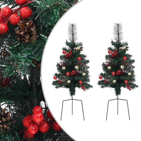 Bricomarché Vidaxl sapins de noël artificiels d'allée 2 pcs 76 cm pvc offre