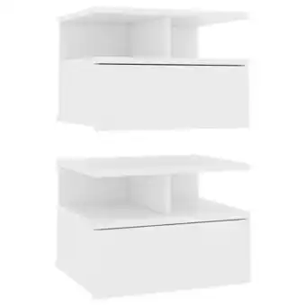 Vidaxl tables de chevet flottantes 2 pcs blanc 40x31x27 cm aggloméré