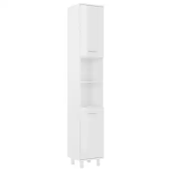Bricorama Vidaxl armoire de salle de bain blanc brillant 30x30x179 cm aggloméré offre