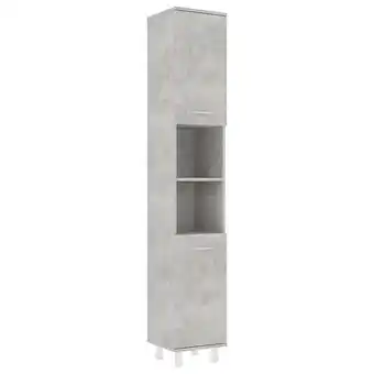 Bricorama Vidaxl armoire de salle de bain gris béton 30x30x179 cm aggloméré offre
