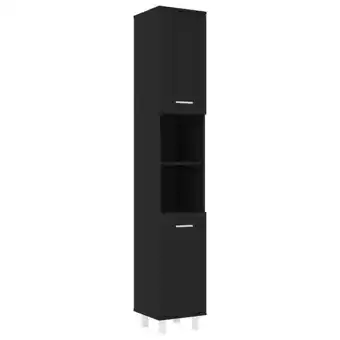 Bricorama Vidaxl armoire de salle de bain noir 30x30x179 cm bois d'ingénierie offre