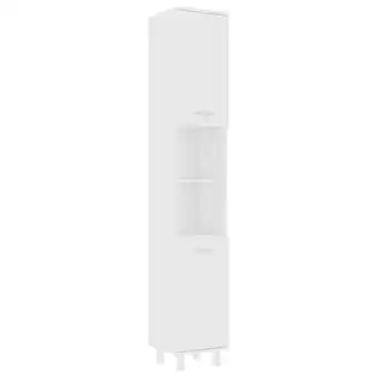 Bricorama Vidaxl armoire de salle de bain blanc 30x30x179 cm aggloméré offre