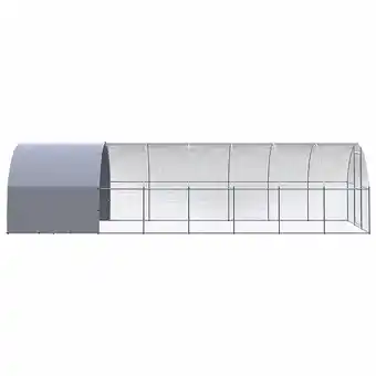 Vidaxl poulailler d'extérieur 3x8x2 m acier galvanisé
