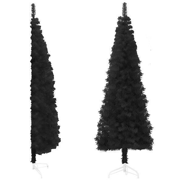 Bricorama Vidaxl demi sapin de noël artificiel mince avec support noir 120 cm offre