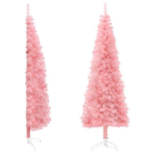 Bricorama Vidaxl demi sapin de noël artificiel mince avec support rose 120 cm offre