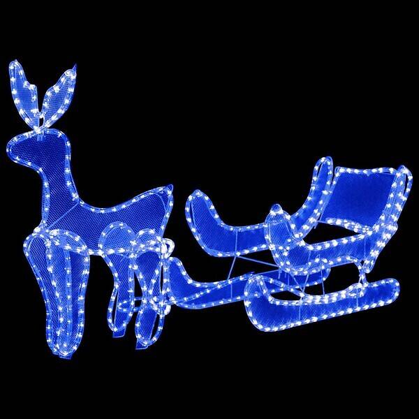 Bricomarché Vidaxl cordon lumineux de noël renne et traîneau avec maille 432 led offre
