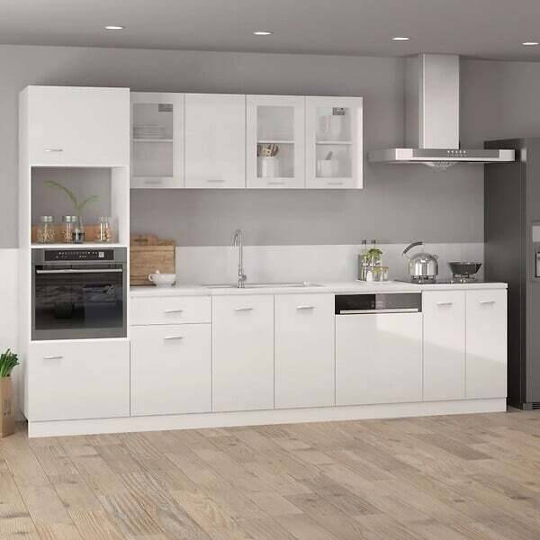 Bricorama Vidaxl armoire de plancher blanc brillant 60x46x81,5 cm aggloméré offre