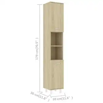 Vidaxl armoire de salle de bain chêne sonoma 30x30x179 cm aggloméré