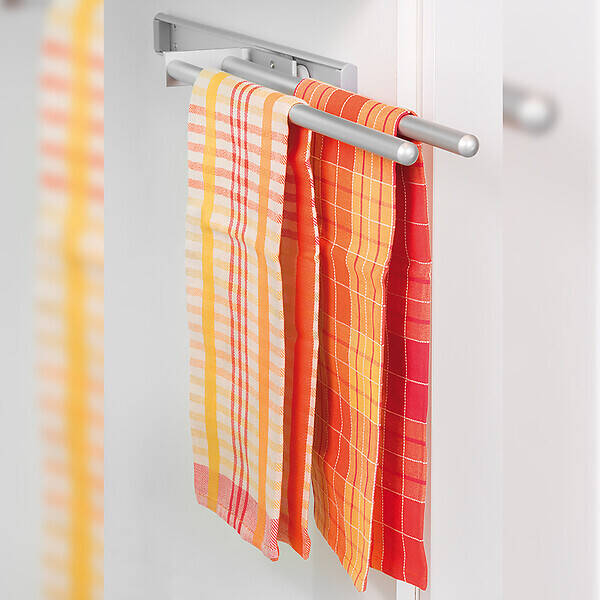 Bricomarché Emuca porte-serviettes extensibles, 2 bras, anodisé mat, aluminium offre
