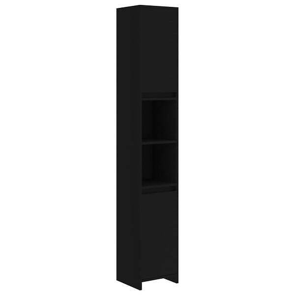 Bricorama Vidaxl armoire de salle de bain noir 30x30x183,5 cm aggloméré offre