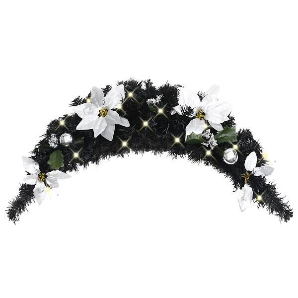 Bricorama Vidaxl arche de noël avec lumières led noir 90 cm pvc offre