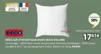 JYSK Oreiller Synthétique Dodo Maxi Volume offre