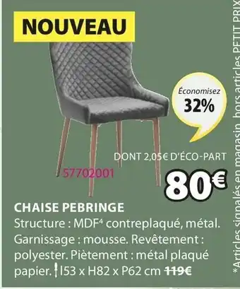 JYSK Chaise Pebringe offre