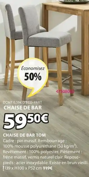 JYSK Chaise De Bar Tom offre