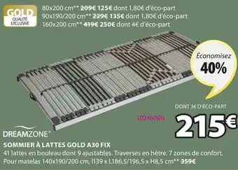 JYSK Sommier À Lattes Gold A30 Fix offre