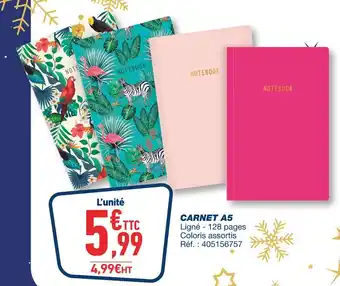 Bureau Vallée Carnet a5 offre