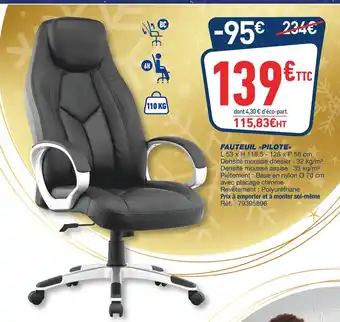 Bureau Vallée Fauteuil pilote offre