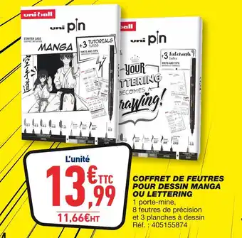 Bureau Vallée Uni-ball coffret de feutres pour dessin manga ou lettering offre