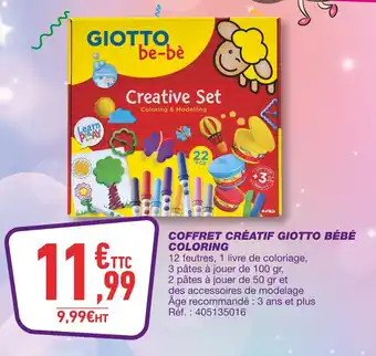 Bureau Vallée Giotto bébé coffret créatif coloring offre