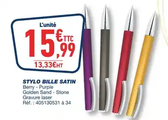 Bureau Vallée Stylo bille satin offre