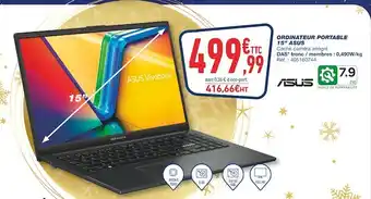 Bureau Vallée Asus ordinateur portable 15’’ offre
