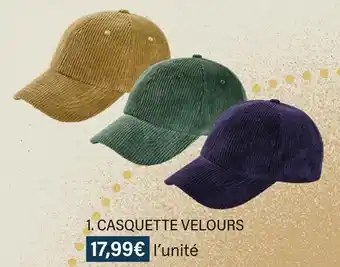 Monoprix Casquette velours offre