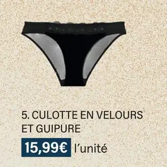 Monoprix Culotte en velours et guipure offre