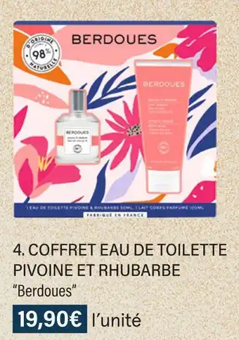 Monoprix Berdoues coffret eau de toilette pivoine et rhubarbe offre