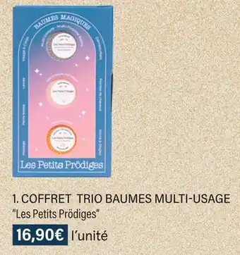 Monoprix Les petits prödiges coffret trio baumes multi-usage offre