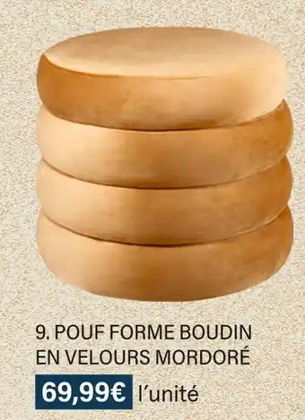 Monoprix Pouf forme boudin en velours mordoré offre