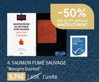 Monoprix Monoprix gourmet saumon fumé sauvage offre