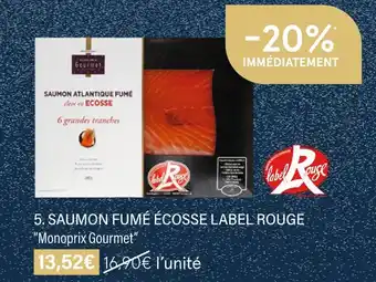 Monoprix Monoprix gourmet saumon fumé écosse label rouge offre