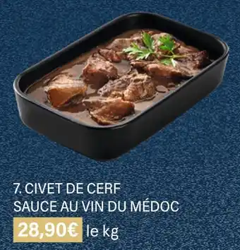 Civet de cerf sauce au vin du médoc