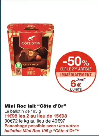 Monoprix Côte d’or mini roc lait offre