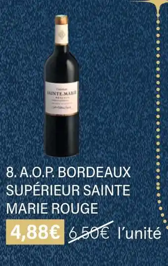 Monoprix Sainte marie a.o.p. bordeaux supérieur rouge offre