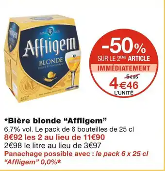 Monoprix Affligem bière blonde offre