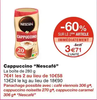 Monoprix Nescafé cappuccino offre