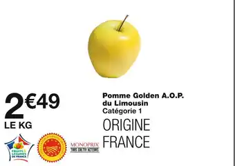 Monoprix Pomme golden a.o.p. du limousin offre