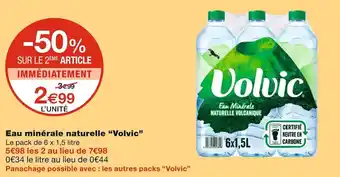 Monoprix Volvic eau minérale naturelle offre