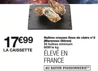Monoprix Huîtres creuses fines de claire n°3 (marennes oléron) offre
