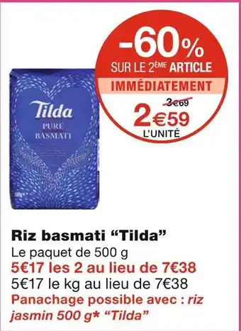 Monoprix Tilda riz basmati offre
