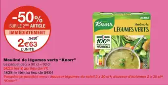 Monoprix Knorr mouliné de légumes verts offre