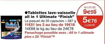 Monoprix Finish tablettes lave-vaisselle all in 1 ultimate offre