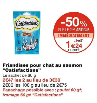 Monoprix Catisfactions friandises pour chat au saumon offre