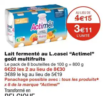 Monoprix Actimel lait fermenté au l.casei goût multifruits offre